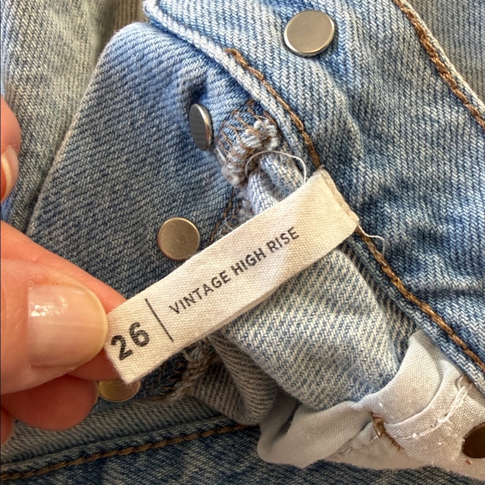 PacSun Light Blue Vintage High-Rise Button-Fly Denim Shorts Size 26 - Picture 5 of 7